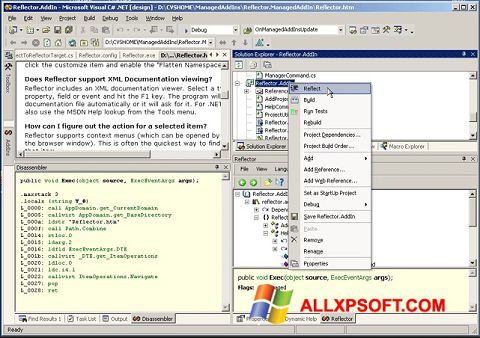 Снимка на екрана Reflector за Windows XP