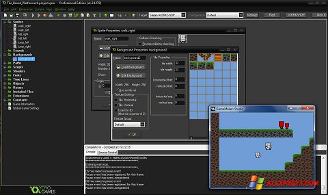 Снимка на екрана GameMaker: Studio за Windows XP