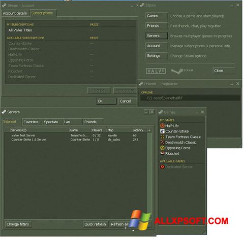 Снимка на екрана Steam за Windows XP