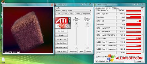 Снимка на екрана ATITool за Windows XP
