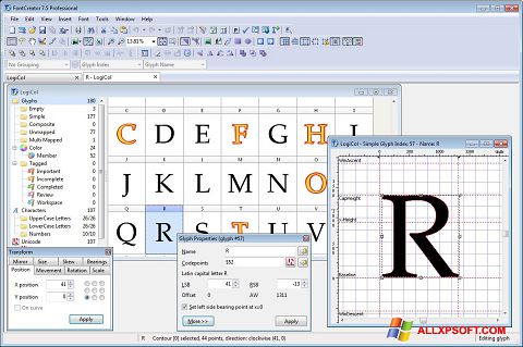 Снимка на екрана Font Creator за Windows XP