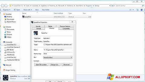 Снимка на екрана SpeedFan за Windows XP