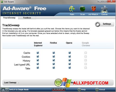 Снимка на екрана Ad-Aware за Windows XP