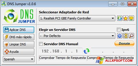 Снимка на екрана DNS Jumper за Windows XP