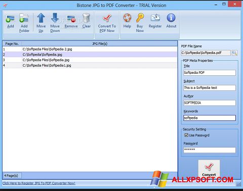 Снимка на екрана Image To PDF Converter за Windows XP