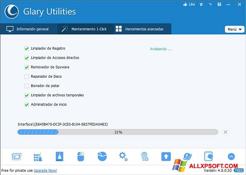Снимка на екрана Glary Utilities за Windows XP