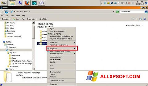 Снимка на екрана MagicISO за Windows XP