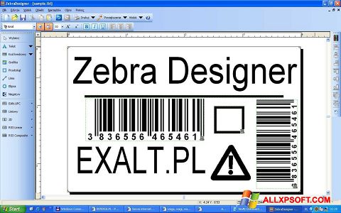 Снимка на екрана Zebra Designer за Windows XP