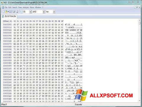 Снимка на екрана HxD Hex Editor за Windows XP
