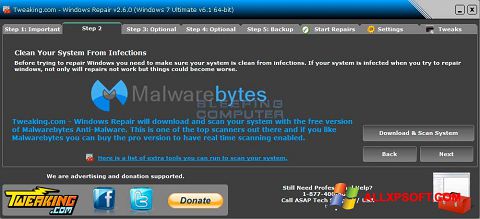 Снимка на екрана Windows Repair за Windows XP