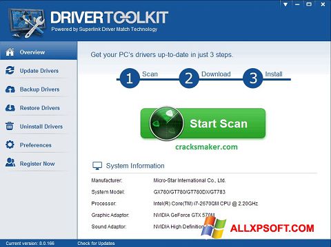 Снимка на екрана Driver Toolkit за Windows XP