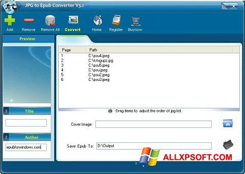 Снимка на екрана Epub Reader за Windows XP