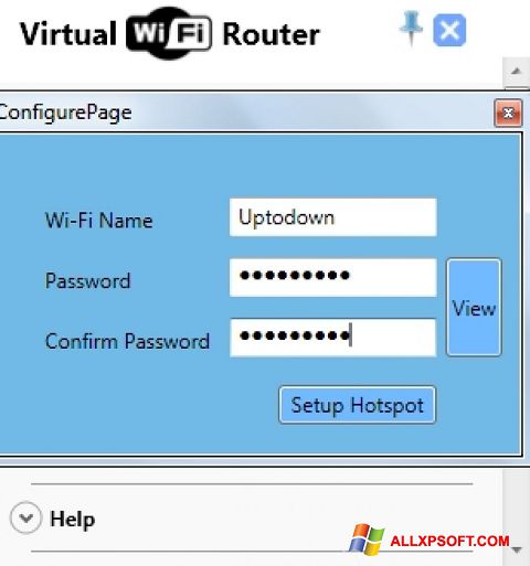 Снимка на екрана Virtual WiFi Router за Windows XP