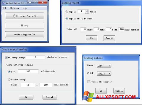 Снимка на екрана GS Auto Clicker за Windows XP