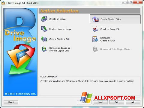 Снимка на екрана R-Drive Image за Windows XP