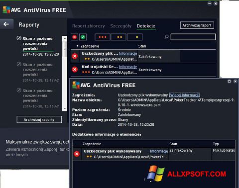Снимка на екрана AVG AntiVirus Free за Windows XP