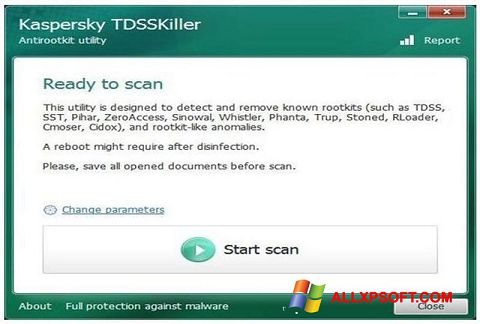 Снимка на екрана Kaspersky TDSSKiller за Windows XP