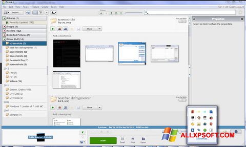 Снимка на екрана Picasa за Windows XP