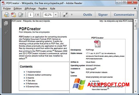 Снимка на екрана PDFCreator за Windows XP