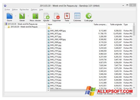 Снимка на екрана Bandizip за Windows XP