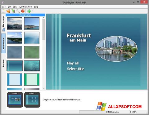 Снимка на екрана DVDStyler за Windows XP