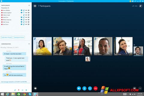 Снимка на екрана Skype for Business за Windows XP