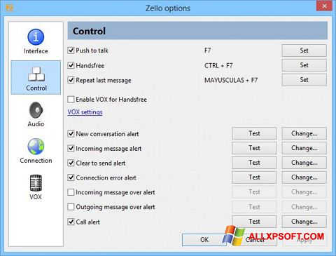 Снимка на екрана Zello за Windows XP