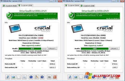 Снимка на екрана SSDLife за Windows XP
