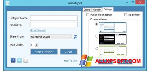 Снимка на екрана mHotspot за Windows XP