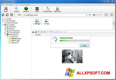 Снимка на екрана RS File Recovery за Windows XP