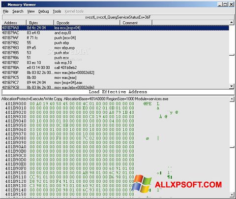 Снимка на екрана Cheat Engine за Windows XP