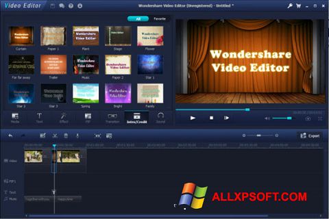 Снимка на екрана Wondershare Video Editor за Windows XP