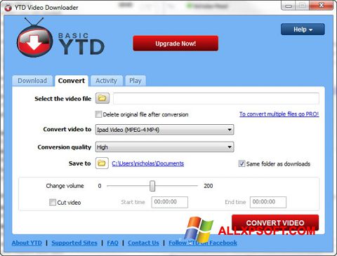 Снимка на екрана YTD Video Downloader за Windows XP