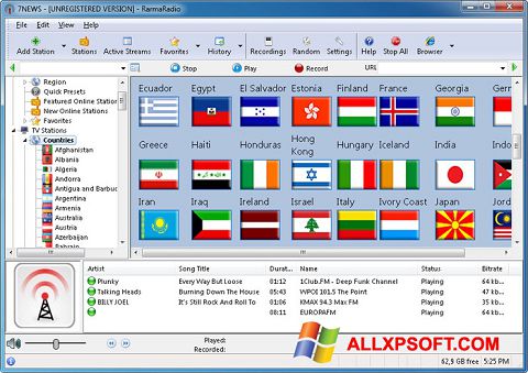 Снимка на екрана RarmaRadio за Windows XP