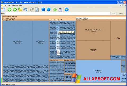 Снимка на екрана SpaceSniffer за Windows XP