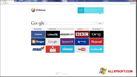 Снимка на екрана Orbitum за Windows XP