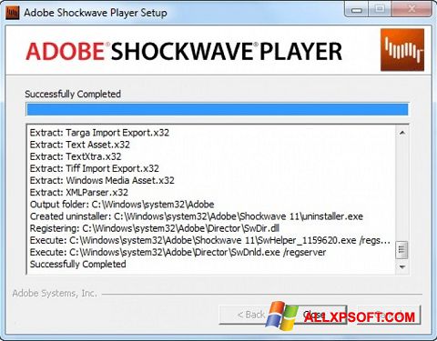 Снимка на екрана Shockwave Player за Windows XP