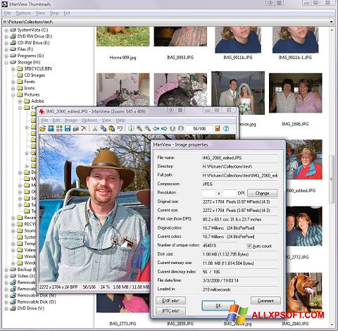 Снимка на екрана IrfanView за Windows XP