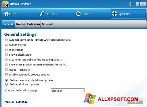 Снимка на екрана Driver Reviver за Windows XP