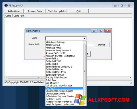 Снимка на екрана PunkBuster за Windows XP