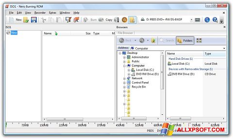 Снимка на екрана Nero Burning ROM за Windows XP
