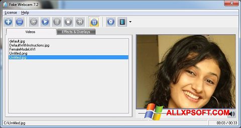 Снимка на екрана Fake Webcam за Windows XP