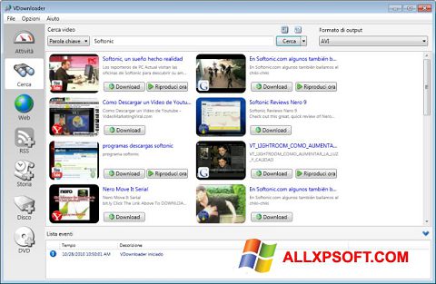 Снимка на екрана VDownloader за Windows XP