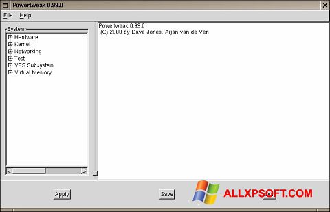 Снимка на екрана PowerTweak за Windows XP