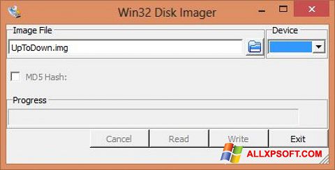 Снимка на екрана Win32 Disk Imager за Windows XP