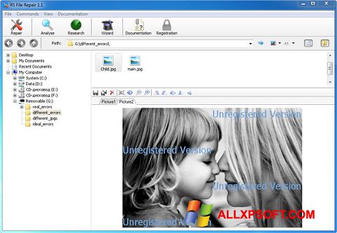 Снимка на екрана File Repair за Windows XP