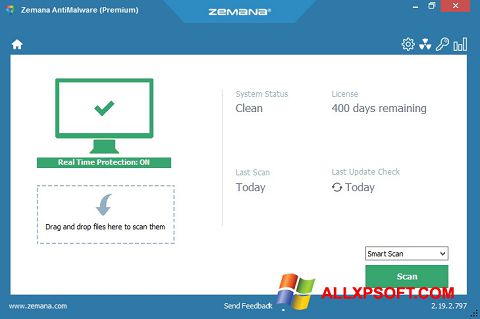 Снимка на екрана Zemana AntiMalware за Windows XP