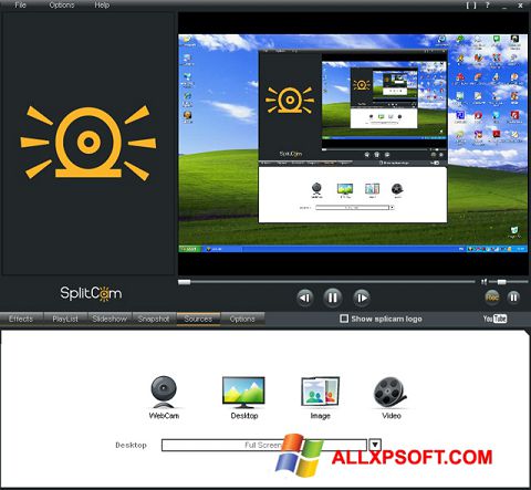 Снимка на екрана SplitCam за Windows XP