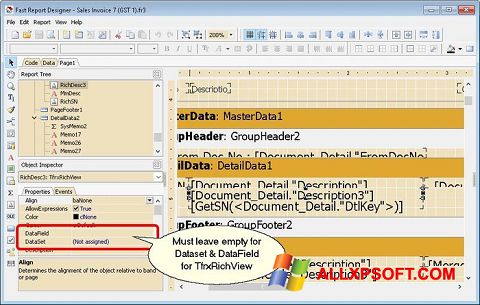 Снимка на екрана FastReport за Windows XP