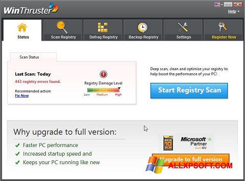 Снимка на екрана WinThruster за Windows XP